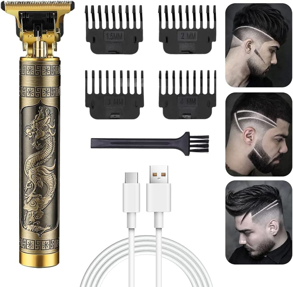 Vacto Cordless Hair Clipper, Professional Zero Gapped T Blade Trimmer Rechargeable Hair Clippers for Hair Cutting with 4 Guide Combs, Hair Grooming Kit for Home Use and Barbershop