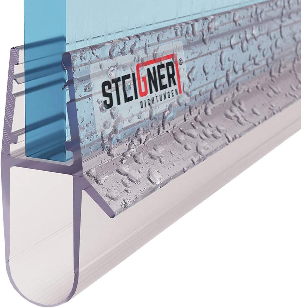 STEIGNER Frameless Shower Door Bottom Seal UK17 For 0.195 Inch To 0.312 Inch (5mm To 8mm) Glass Thickness 1/4" LENGTH 23.62 Inches (60cm)