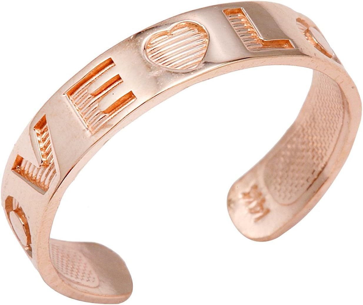 10k Rose Gold"LOVE" Engraved Toe Ring