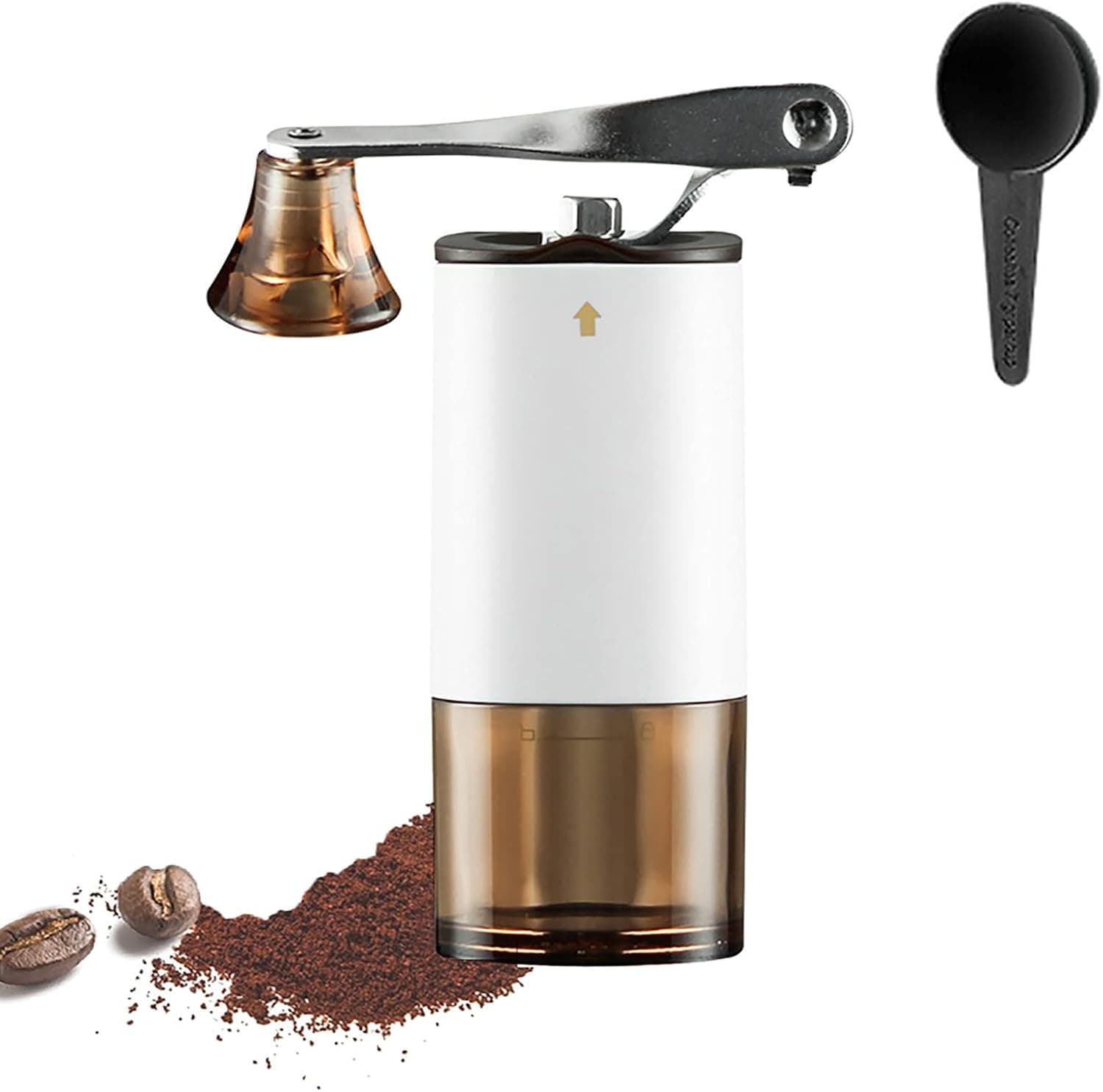 YUANBOO Coffee Mill, Hand Coffee Grinder with Carry Bag Easy to Grind For office Outdoor Camping Travel, White