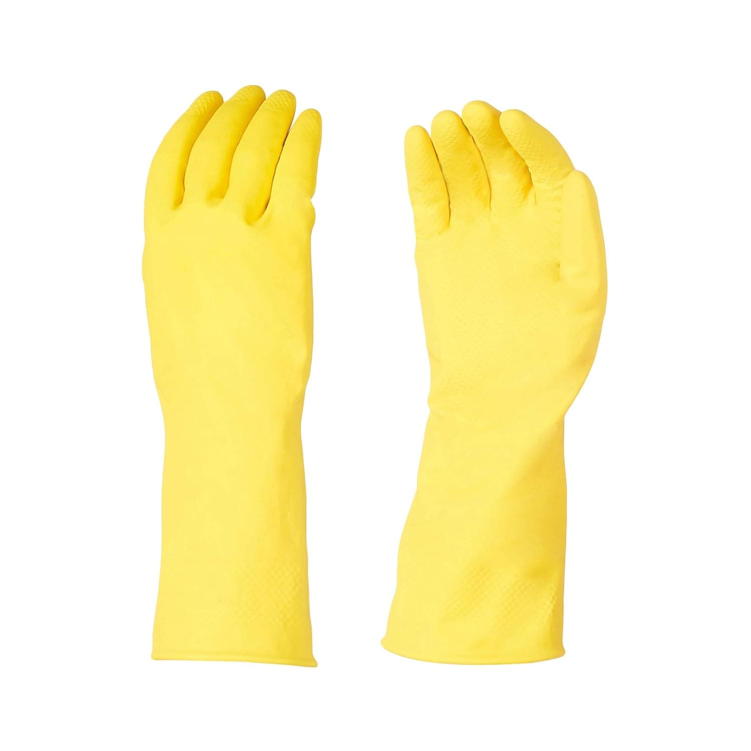 Amazon Basics Professional Reusable Rubber Gloves, Medium, Yellow, 6-Pack