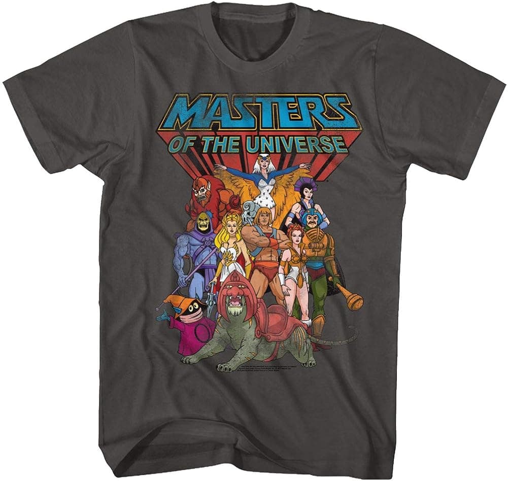 Masters of The Universe TV Series The Whole Group Gang Adult T-Shirt Tee