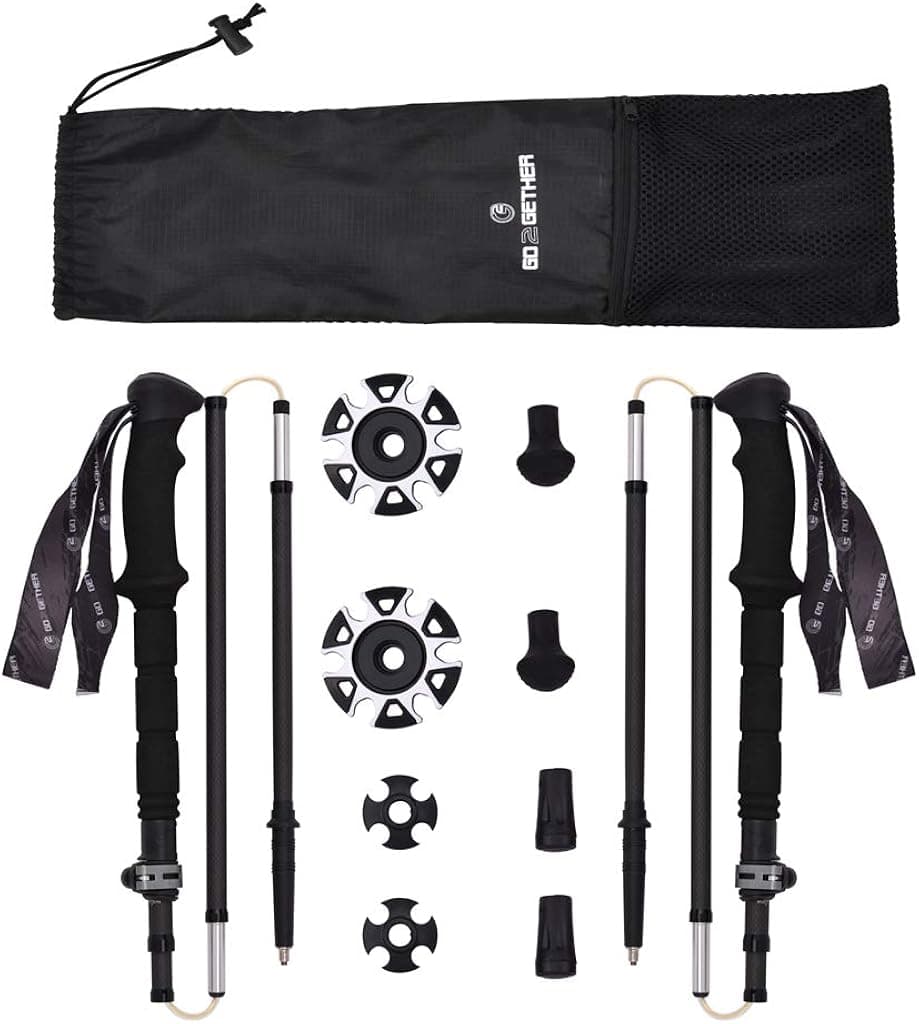 G2 GO2GETHER Folding Z Trekking Poles - Strong Walking Sticks with Extend Premium Foam Grip, Design for Lightweight Travel (2 Poles)