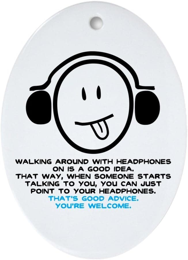 CafePress Headphones Oval Ornament Oval Holiday Christmas Ornament