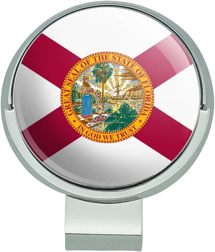 GRAPHICS & MORE Florida State Flag Golf Hat Clip with Magnetic Ball Marker