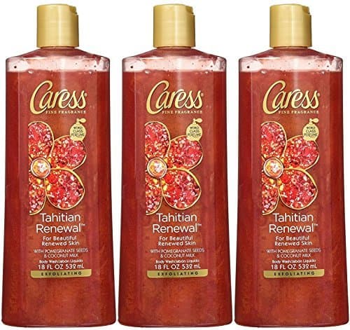 Caress Tahitian Renewal Exfoliating Body Wash, 18 Ounce (Pack of 3)