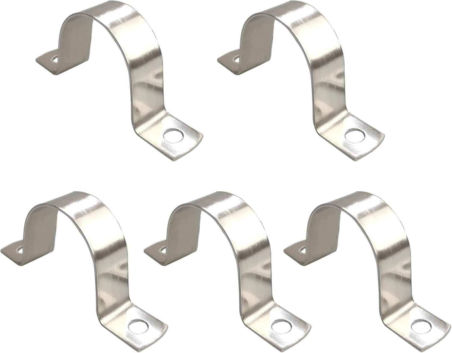 3 1/2 Inch Pipe Strap 304 Stainless Steel Conduit Strap 2 Hole Heavy Duty Strap Clamp for Tube Pipe or Wire Cord Installation(89mm 5pcs)