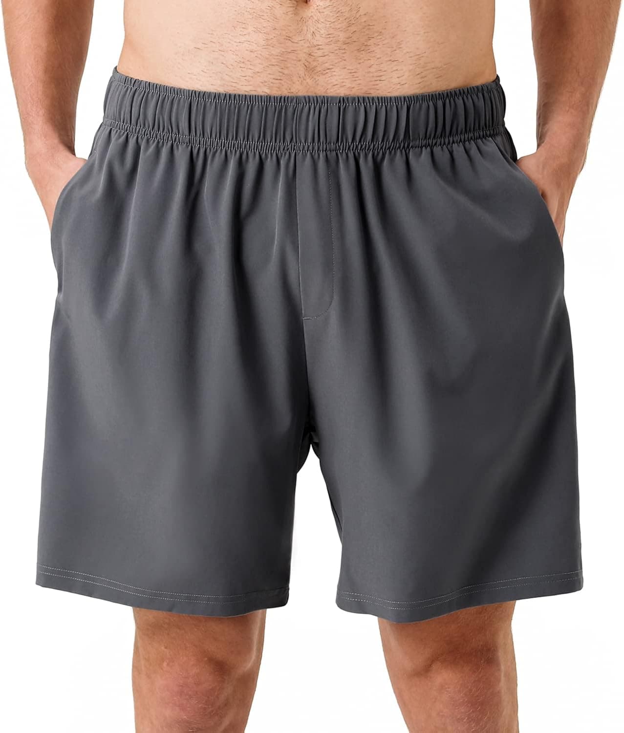 HODOSPORTS Men's 7" Running Workout Hiking Shorts Quick Dry Zipper Pockets Tennis Outdoor Shorts