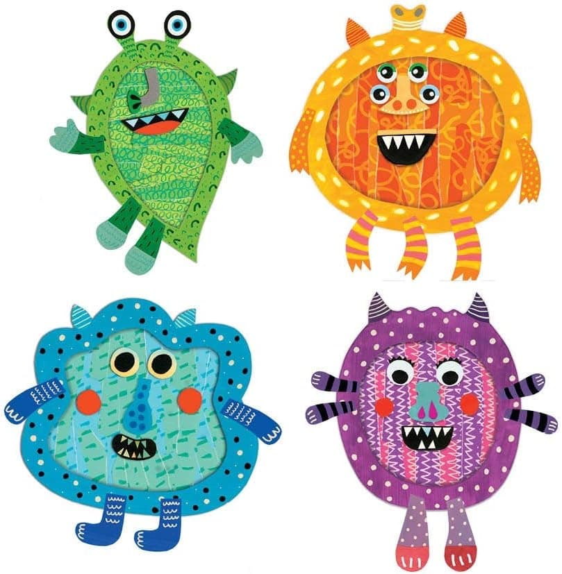 DJECO Happy Monsters Tear and Stick Collage Kit