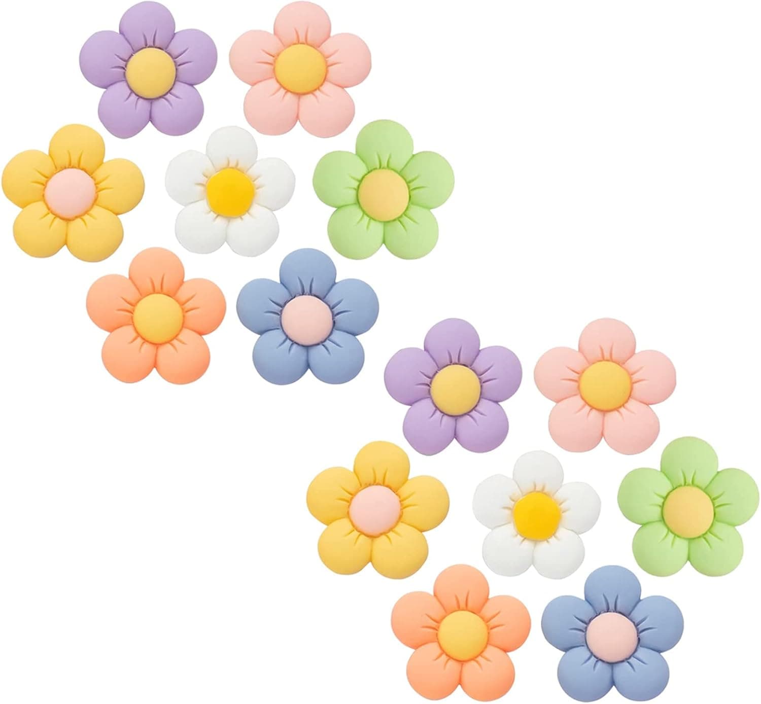 NEVEGE Flower Shoe Charms for Girls Cute Flower Designer Shoe Charms for Adults Teens Kids Kawaii Shoe Decoration Charms with Buttons for Clog Sandals Birthday Party Gift
