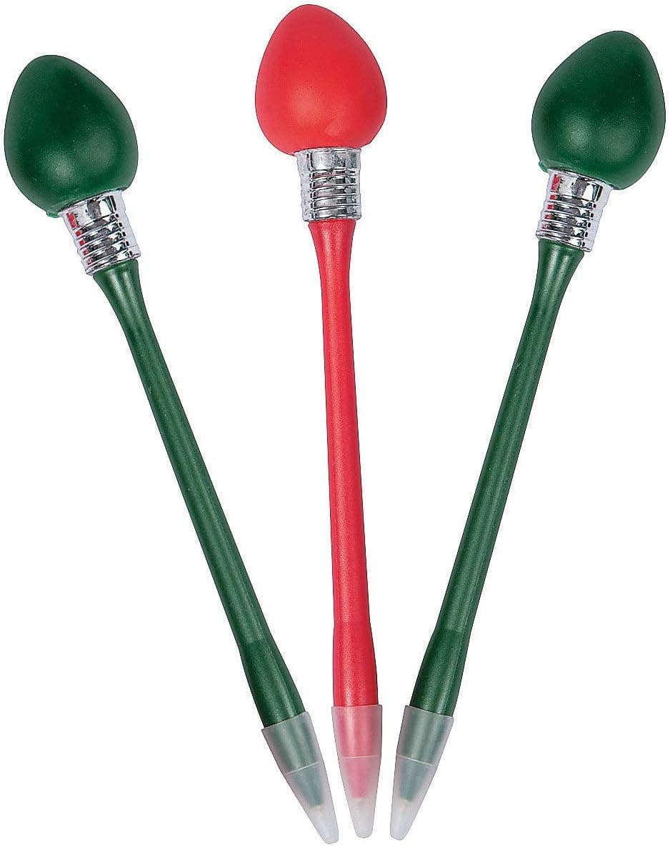 Fun Express - Light Up Christmas Bulb Pens 18ct for Christmas - Stationery - Pens - Pens - Novelty - Christmas - 18 Pieces