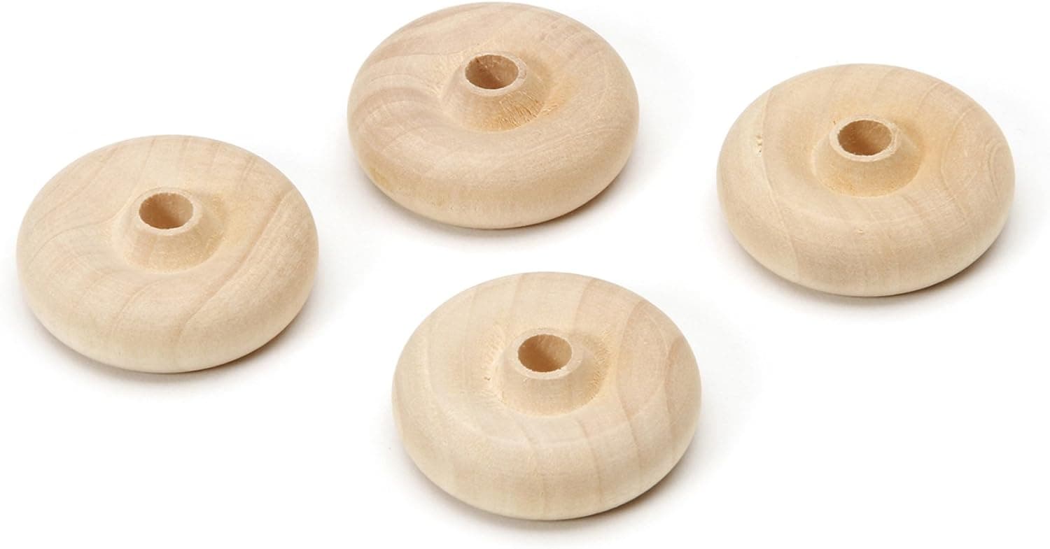 Darice 9105-04 Wood Toy Wheel, 1-1/2-Inch