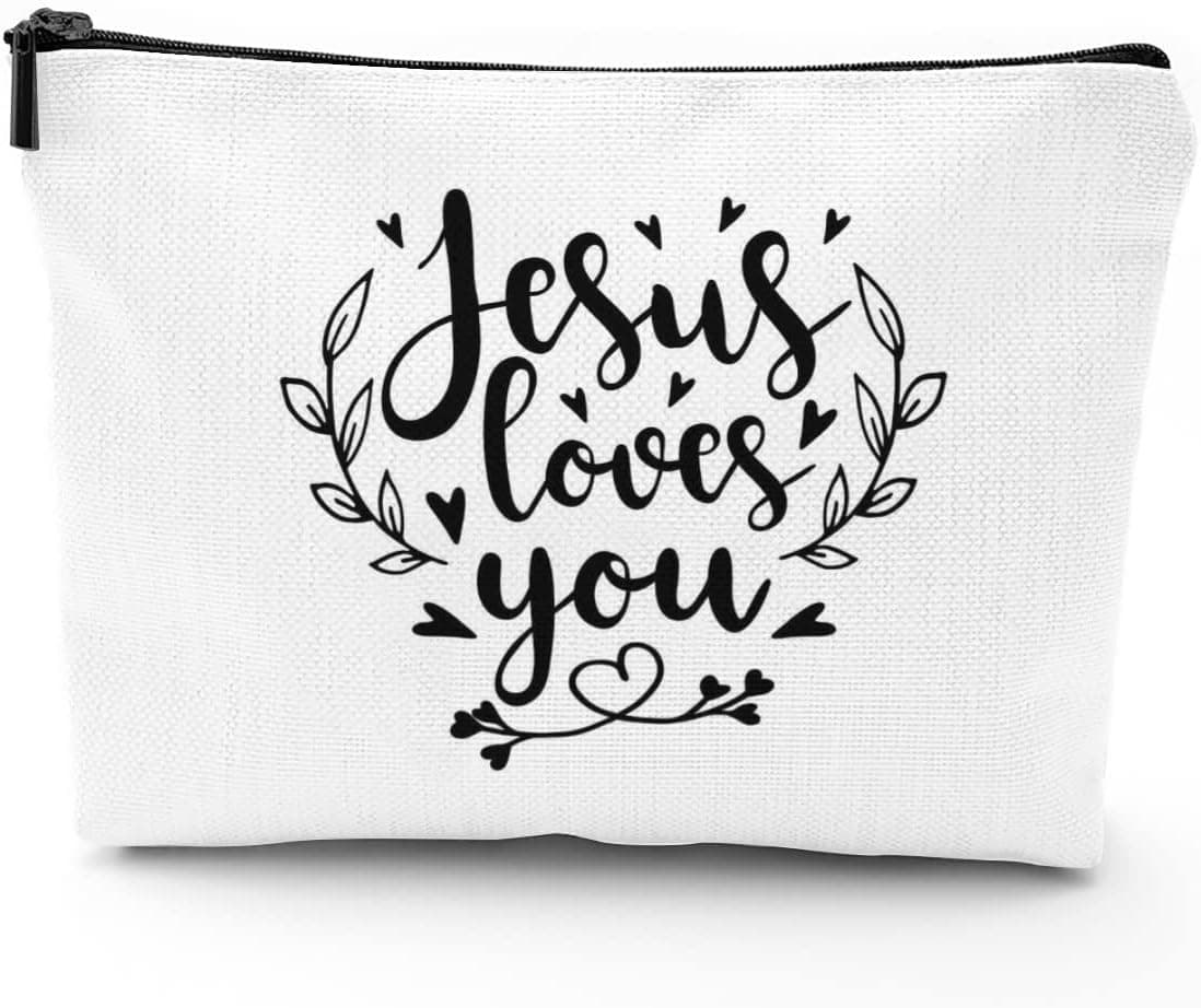 IENDY Make up Bag Christian Gift Religious Makeup Zipper Pouch Bag For Women Girls, Faith Cross Bag, Travel Bag, Makeup Bag Gifts Retirement gift, Anniversary Birthday Present, Commemorative Gift A03