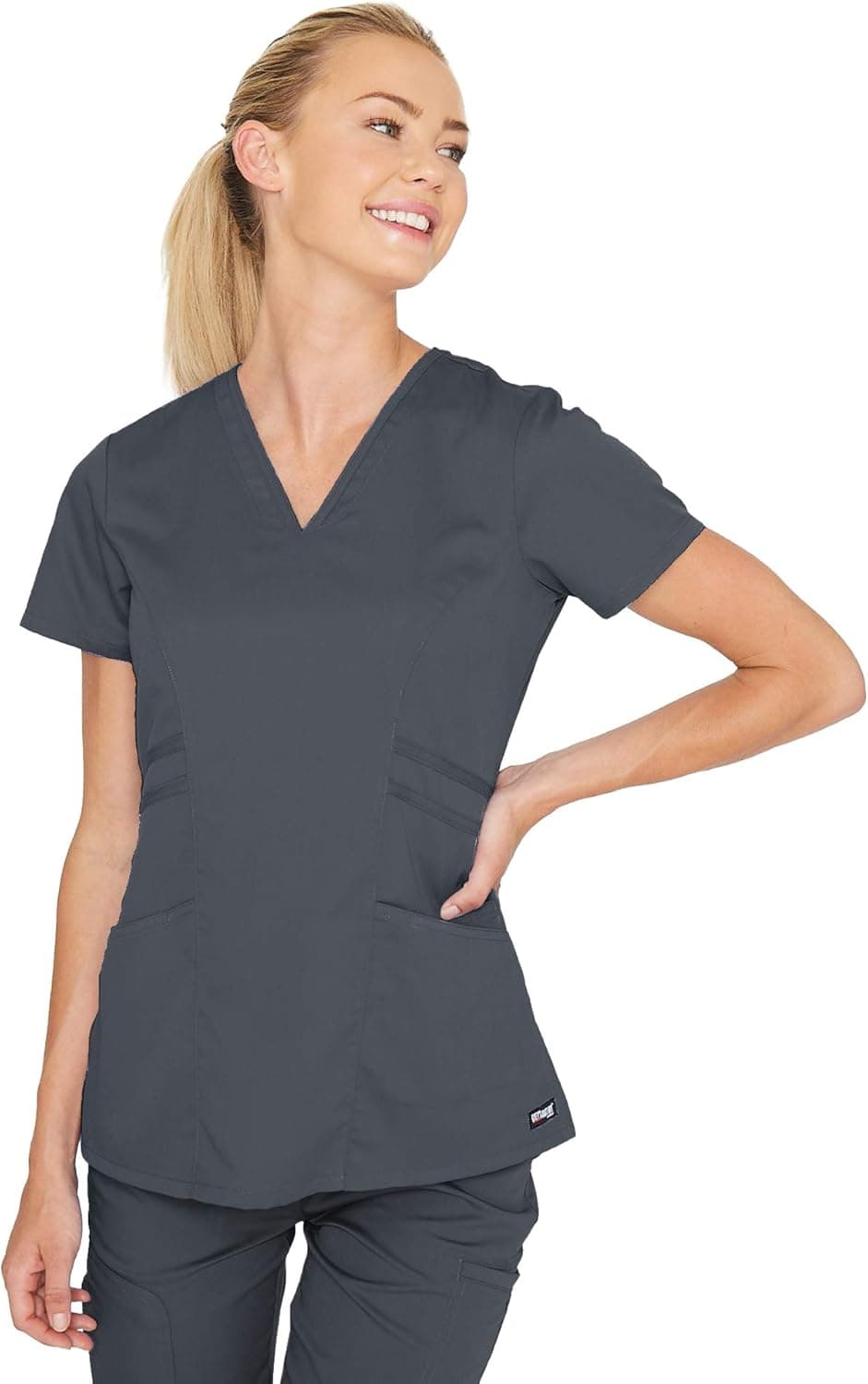 BARCO Grey's Anatomy Women's Mia Top, V-Neck Medical Scrub Top w/ 3 Pockets & Princess Seaming
