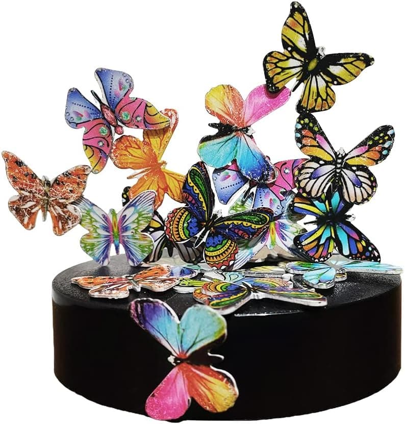 LICRAFT Desk Sculpture Butterflies Desktop Stress Relief Toy Fidget Toy for Anxiety Office Gift (22pcs Butterflies)
