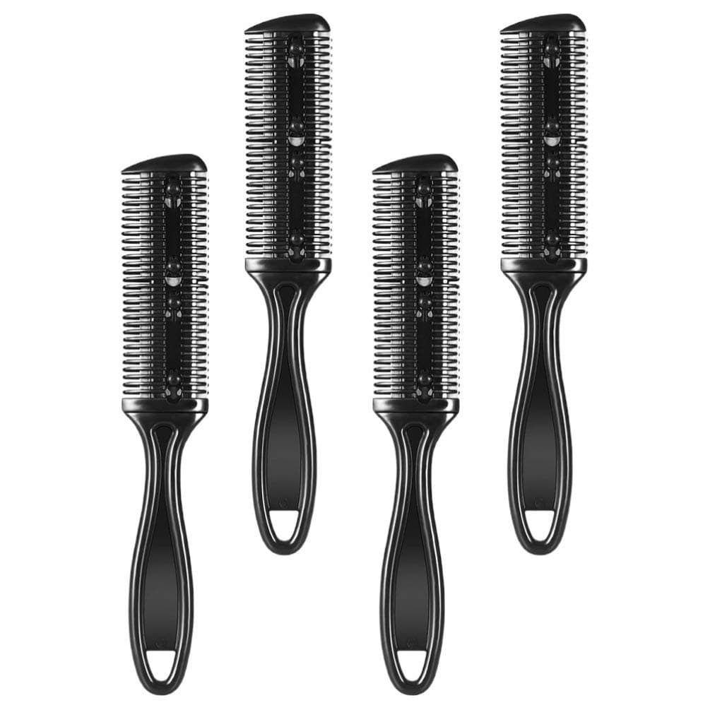 Luxshiny 4pcs Hair Cutter Combs, Double Sided Razor Comb Hair Thinning Comb Slim Haircuts Cutting for Hair Salon Home Use