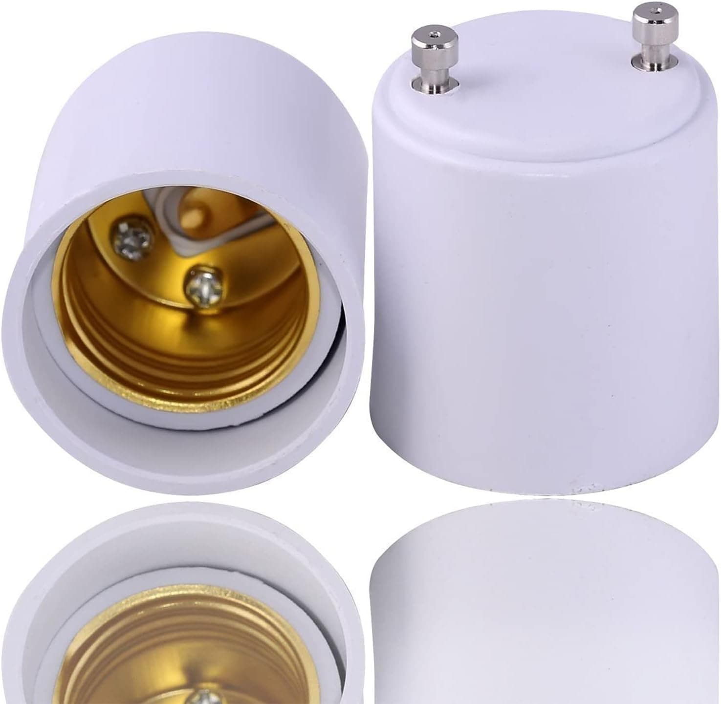 Rextin 5pcs GU24 To E26/E27 Light bulb Adapters - Converts Pin Base Fixture GU24 To E26 Standard Screw-in Light Bulb Socket (GU24 TO E26 5pcs)