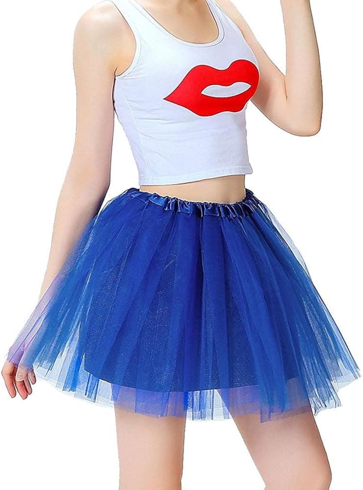 Cocobla Women Party Tutu Skirt Girls Classic 3 Layered A Line Mini Tulle Skirts
