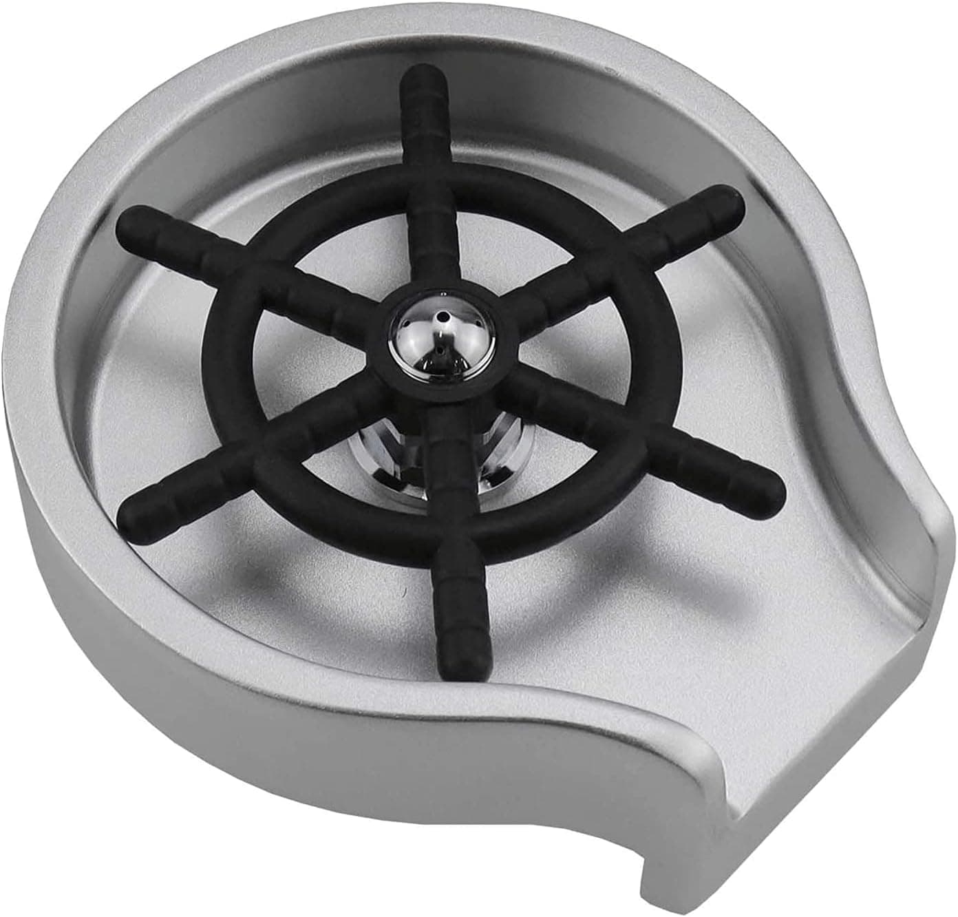 XiaoKa Faucet Metal Glass Rinser for Kitchen Sinks, Strip glass washer for various water cups or baby bottles (Silver)