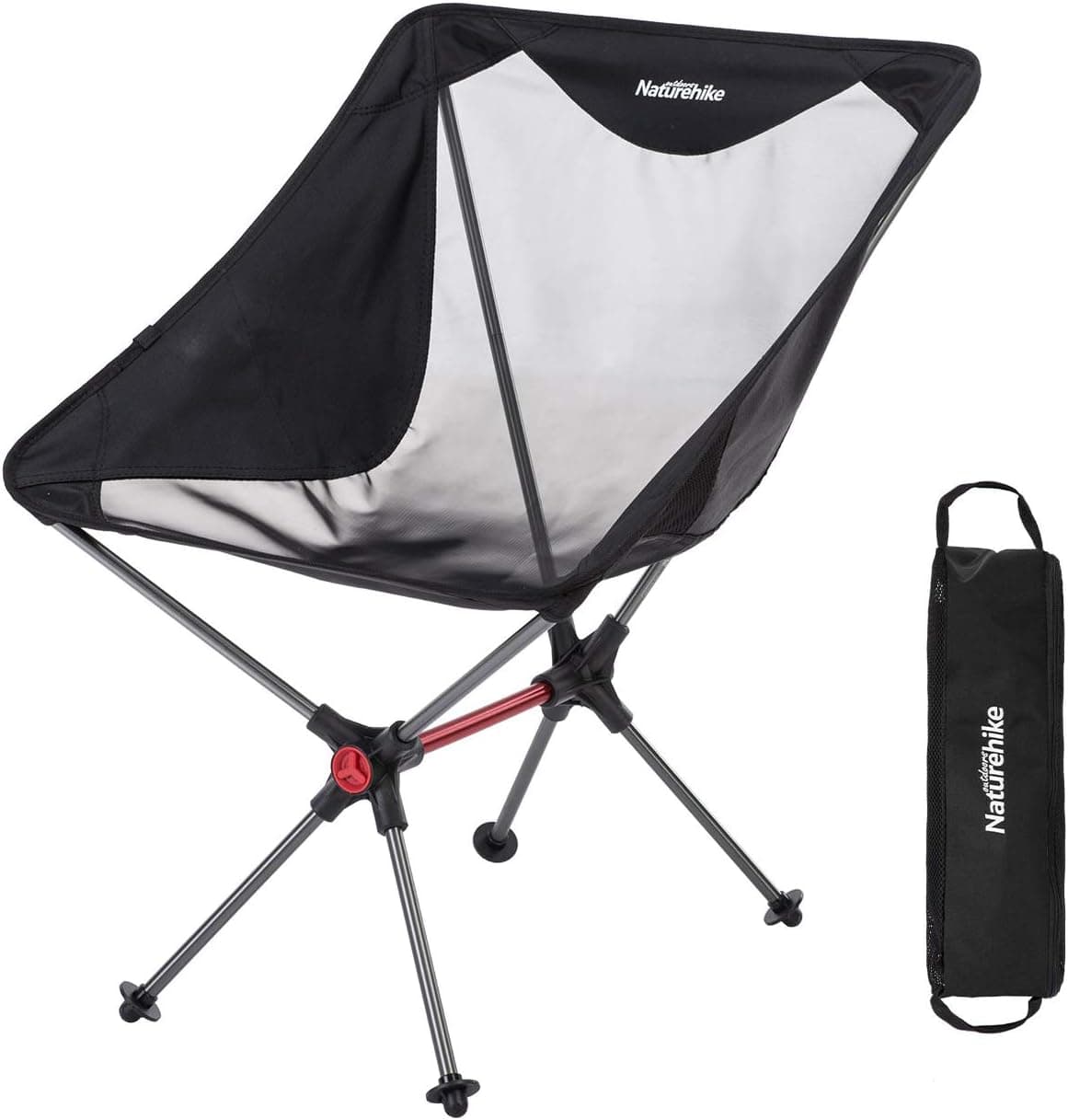 Naturehike Folding Camping Chair Ultralight Portable Compact Heavy Duty 250lbs 2 Side Pockets for Adults & Kids, Backpacking, Hiking, Outdoor, Travel, Party, Picnic, BBQ, Beach with Carry Bag