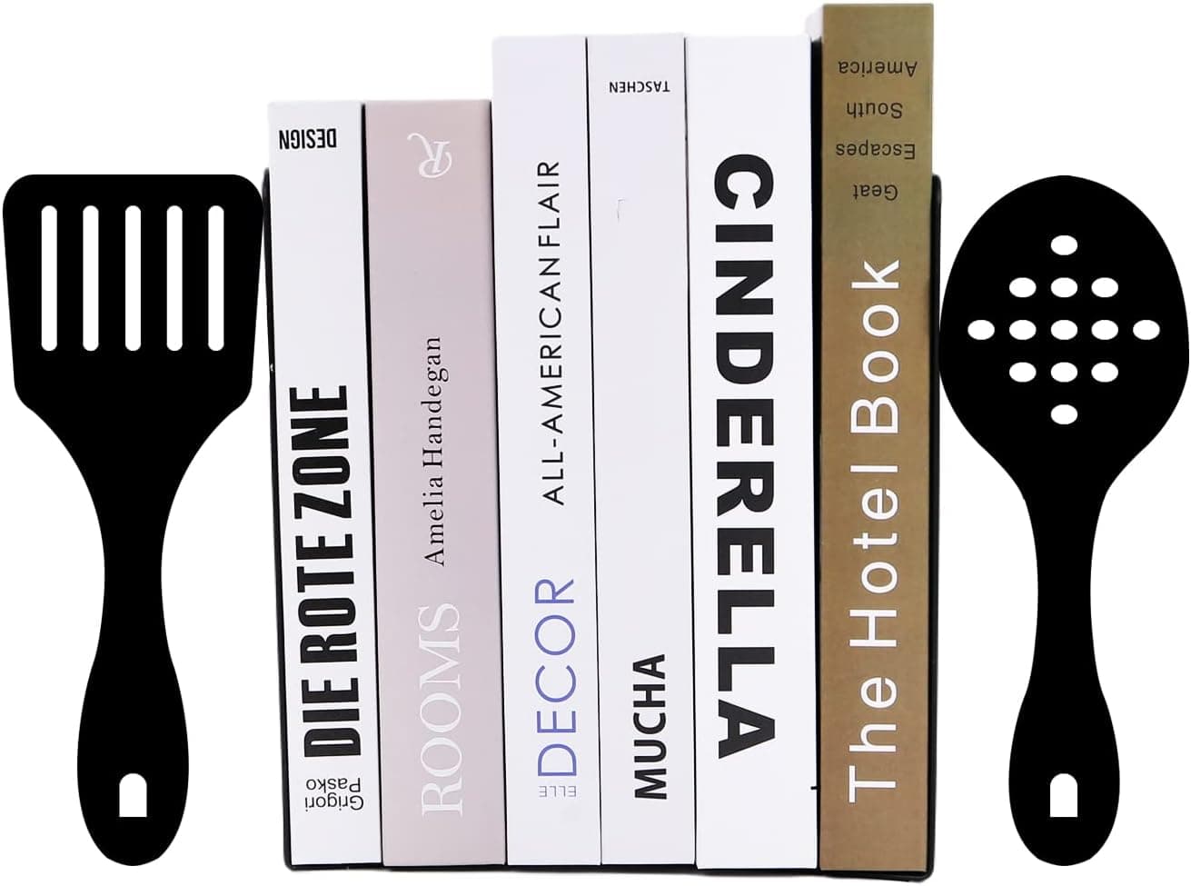 Book Ends to Hold Books,sagrynfp A Black bookend, Kitchen bookends That are Larger in Size,Bookends Decorative Unique,Cool Bookends,Bookends for Heavy Books,bookend Shape of an L