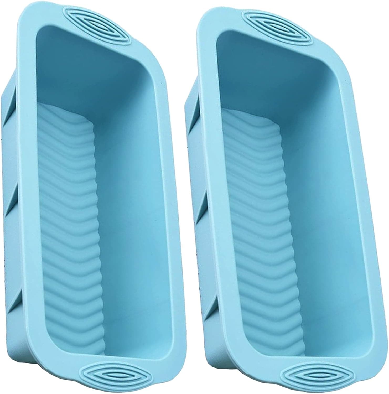 Loaf Pans for Baking Bread 8.5 x 4.5 Value 2 Pack Toast Oven Mold Silicone Food Grade Reusable Bakeware Pan Dishwasher for Kitchen Homemade Breads Cakes Meatloaf (Blue-2 Pack)
