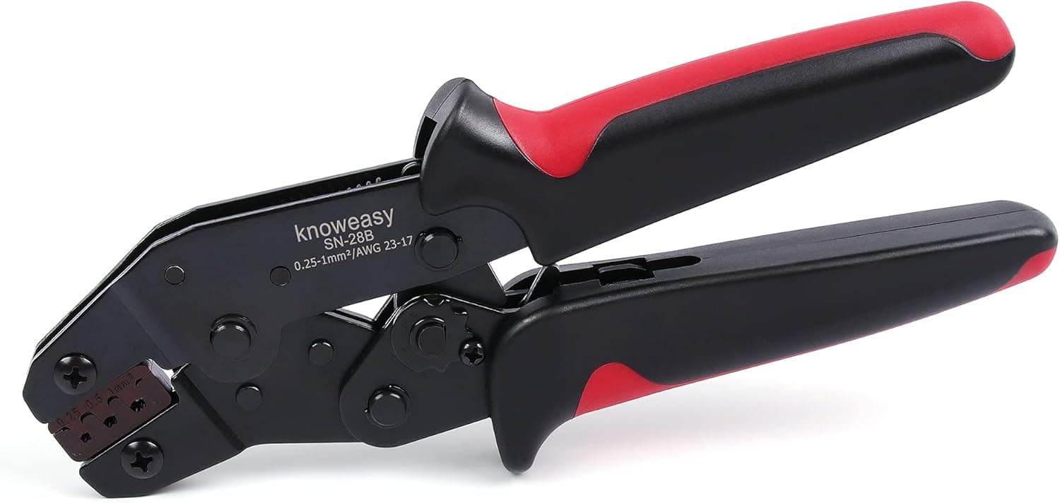 Knoweasy SN-28B Wire Crimping Tool - Terminal and Wire Crimper for 3.96mm, 2.54mm, 2.5mm Pitch Dupont, JST XH VH Connectors - AWG 23-17/0.25-1.0mm² Crimping Tool