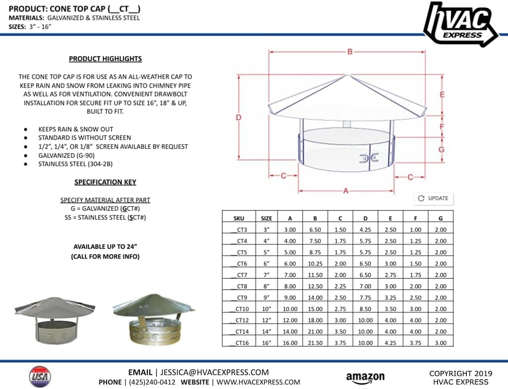 Roof Rain Cap(10 Inch) (GCT 10)