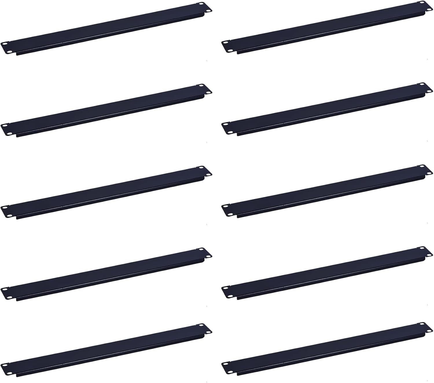 RackPath 1U Blank Rack Mount Panel Spacer (10 Pack) for 19in Server Rack Enclosure or Network Cabinet (00600623)