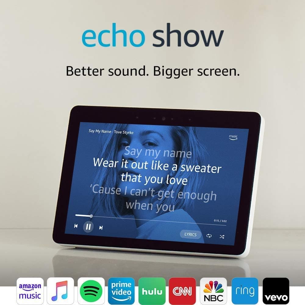 Certified Refurbished Echo Show (2nd Gen) – Premium sound and a vibrant 10.1” HD screen - Sandstone