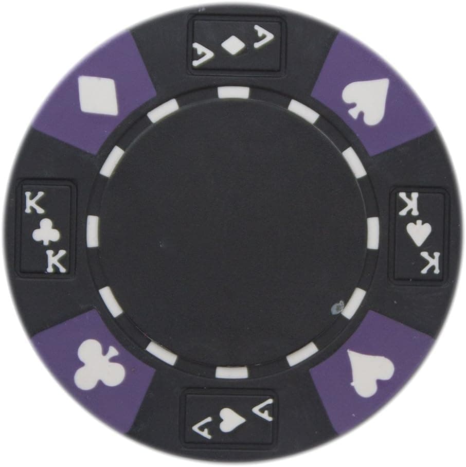 Brybelly Ace King Suited Poker Chip Heavyweight 14-Gram Clay Composite – Pack of 50