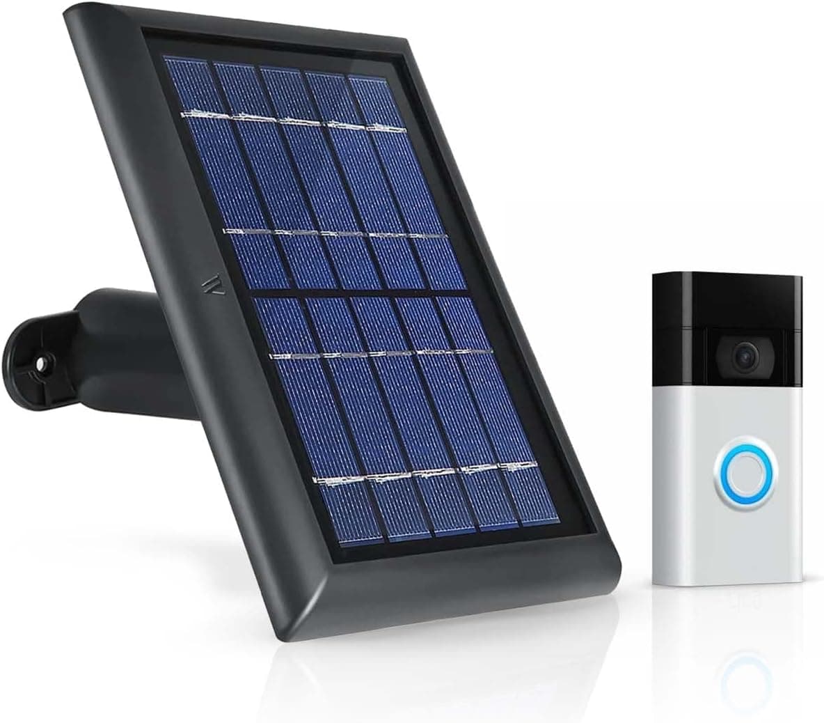 Wasserstein Solar Panel Compatible with Video Doorbell 1 (2nd Gen, 2020 Release) - Charge Your Doorbell Continuously Using Solar Energy (Black)
