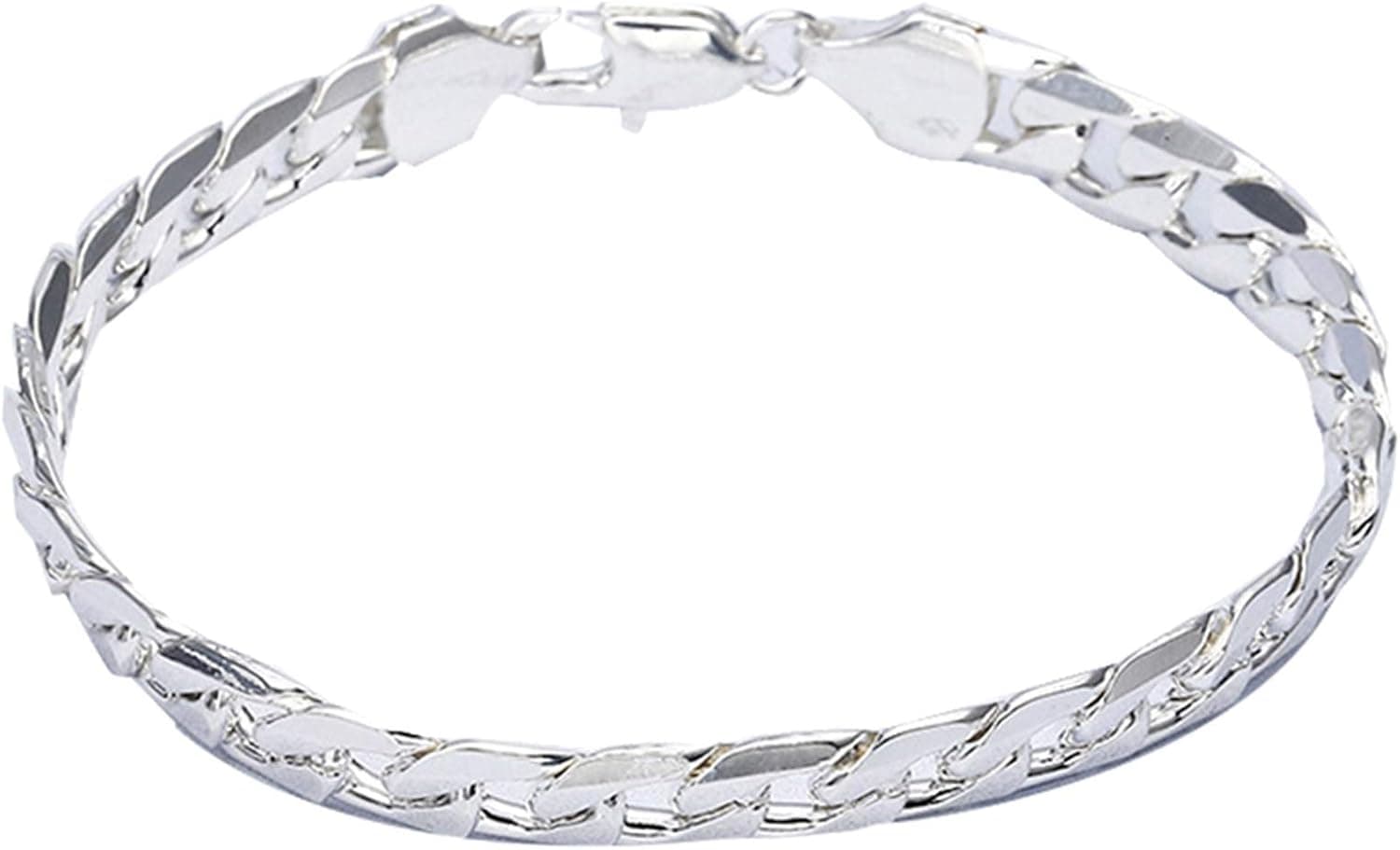 Chain Bracelet Glossy Hard to Tarnish Hip Hop Style Cuban Chain Bracelet for Gift for Women Men Girls Boys