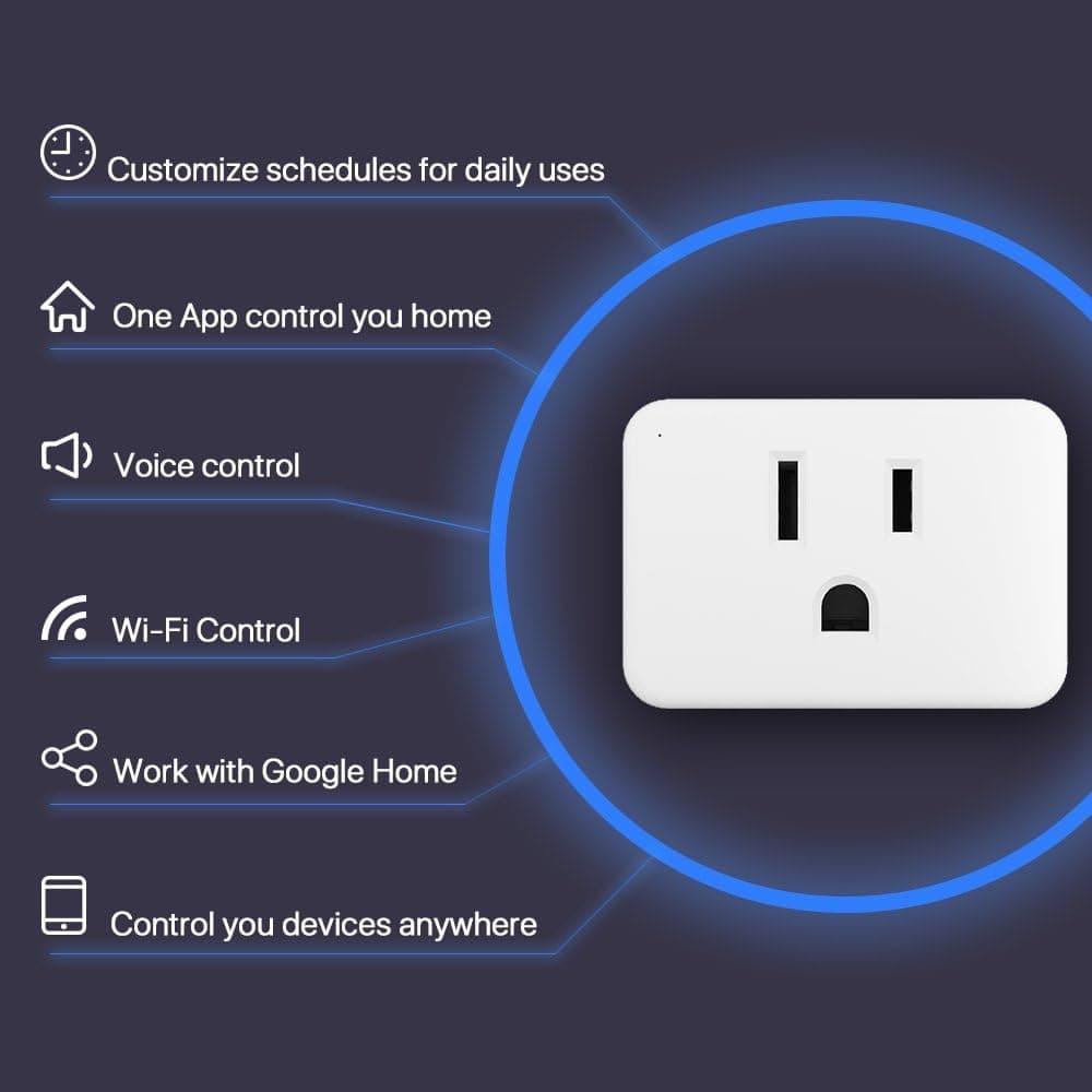 Smart Plug Mini Enabled WiFi Outlet Socket, Compatible With Alexa and Google Home Assistant, No Hub Required, LUMIMAN 6 Pack