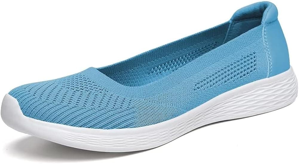 TIOSEBON Women's Lightweight Loafer Low-Top Flat Ultra Memory Foam Mesh Slip on Walking Shoes