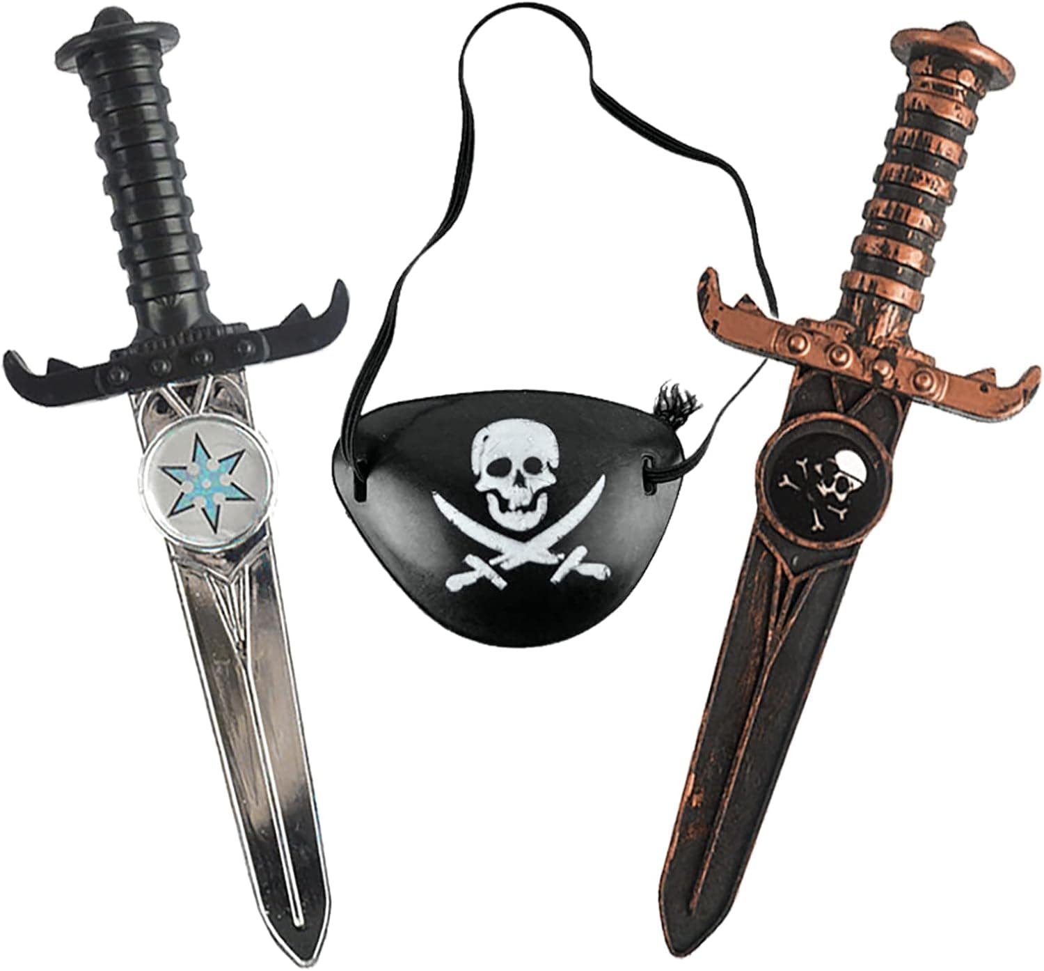 TIETHEKNOT Firesofheaven Pirate Set 3-Piece Set Pirate Sword Pirate Blindfold Treasure Game Halloween Party Pirate Party Outdoor Games Pirate Cosplay Kids Toys
