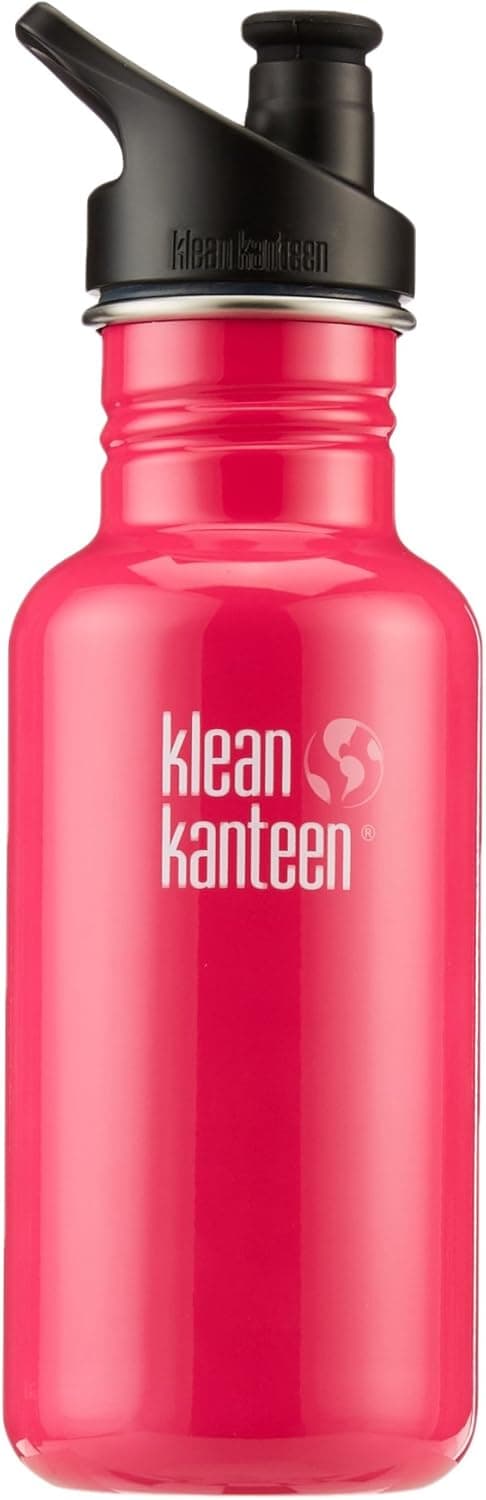 Klean Kanteen Stainless Steel Bottle with 3.0 Sport Cap (Golden Poppy, 18-Ounce)