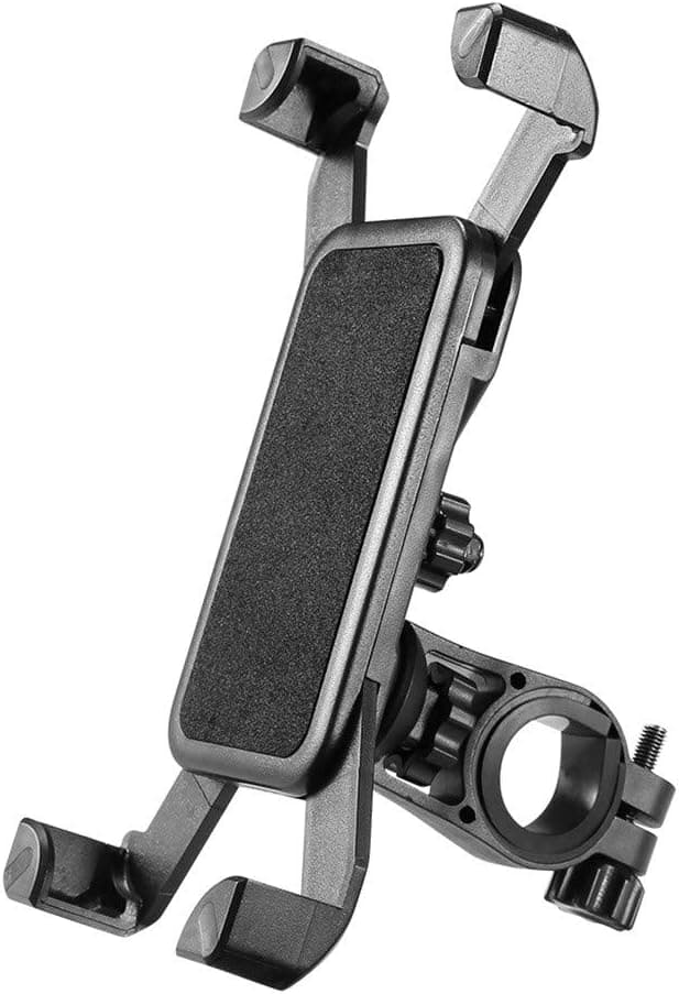 Barcley Bike Phone Mount,Bicycle Cell Phone Holder,Universal Motorcycle Handlebar Rack with 360° Rotation Adjustable Anti Shake Silicone Bands Cycling Compatible with All Smart Phone (Black)