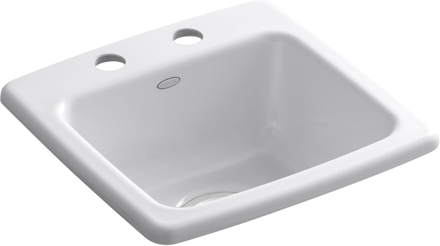 KOHLER K-6015-2-0 Gimlet Self-Rimming Entertainment Sink, White