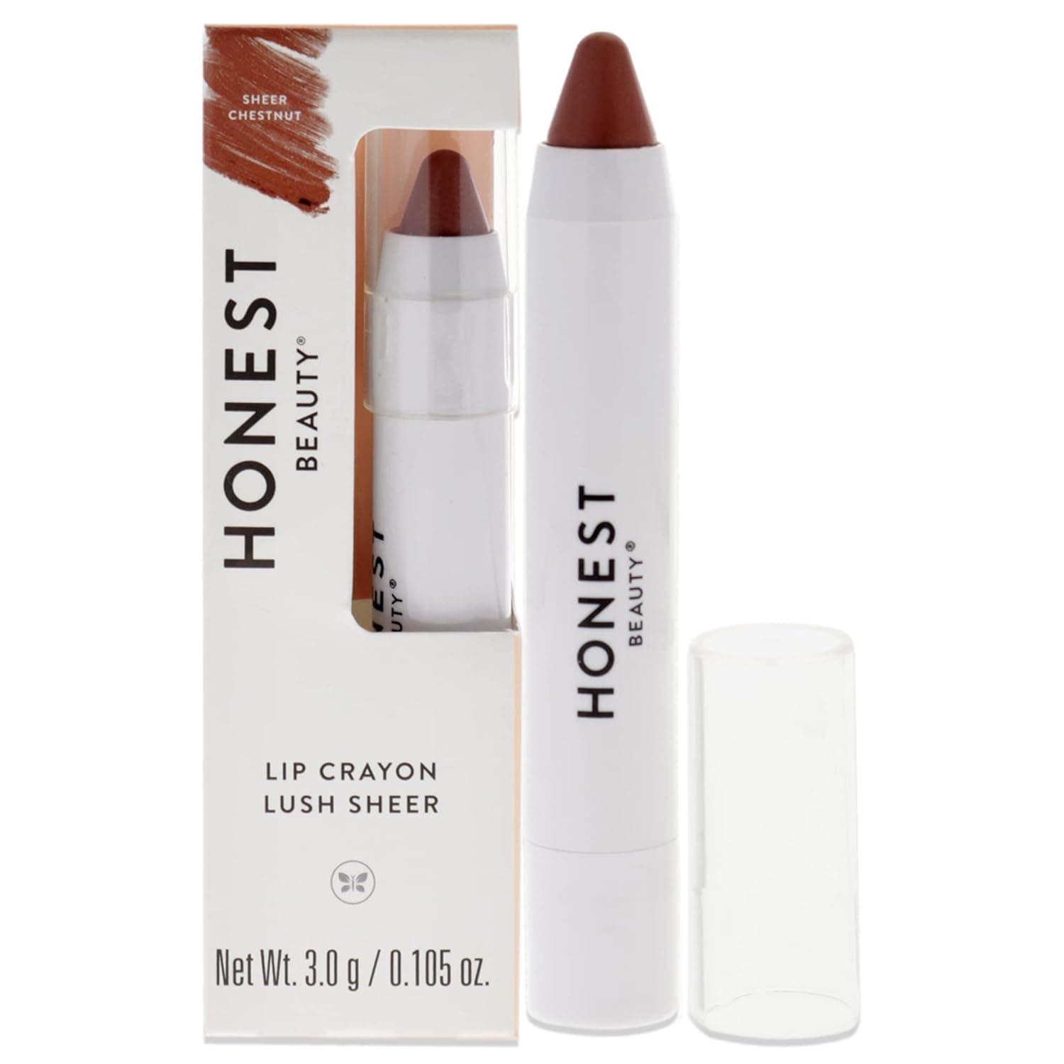 Honest Lip Crayon Lush Sheer - Chesnut Women Lipstick 0.105 oz