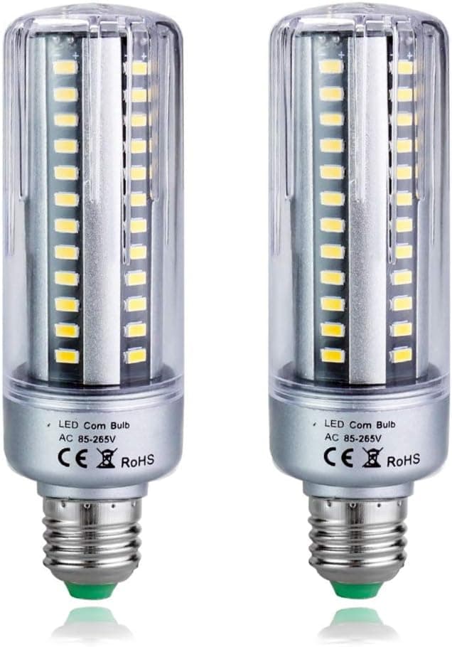 MaoTopCom 25W E26/E27 LED Corn Light Bulbs(2 Pack)- 96 LEDs 5736 SMD 2300lm Daylight White 6000K Equivalent 230 Watt Incandescent Bulb for Commercial Lighting, Super Bright Non-Dimmable, 85V-265V …