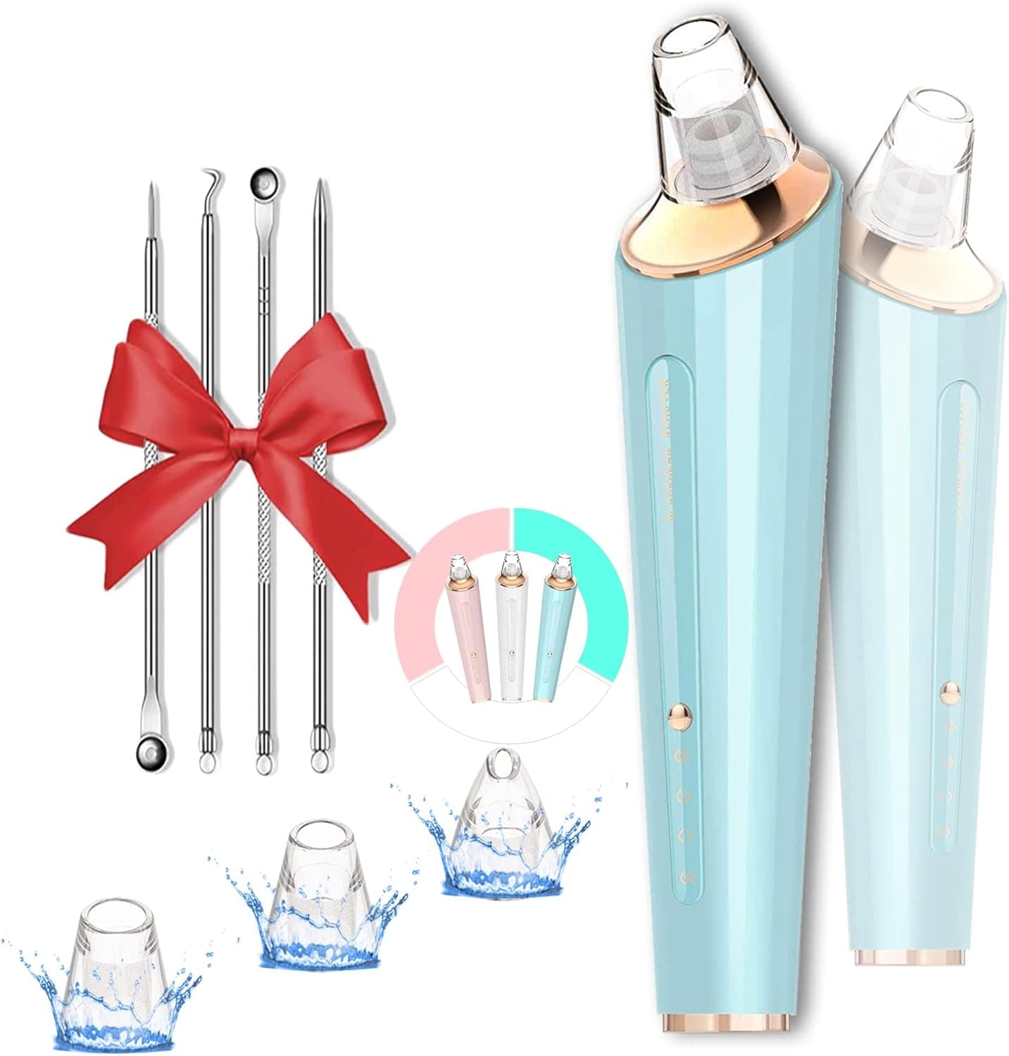 Blackhead Remover Pore Vacuum,Newest Upgraded USB Rechargeable Facial Pore Cleaner Blackhead Removal Kit with 3 Suction Power,3 Probes Black Head Extractions Tool for Women & Men (Light Green)