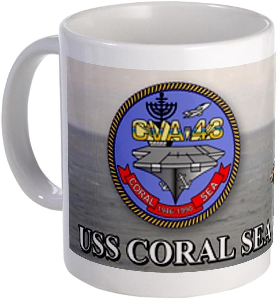 11 ounce USS Coral Sea CV-43 Mugs - S White "