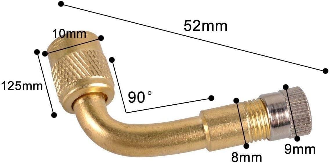 Rpuomt 90 Degree Tyre Valve Stem Extension Adaptor for Universal Car Motorcycle Bike Truck RV's Scooter Schrader Valve (4)