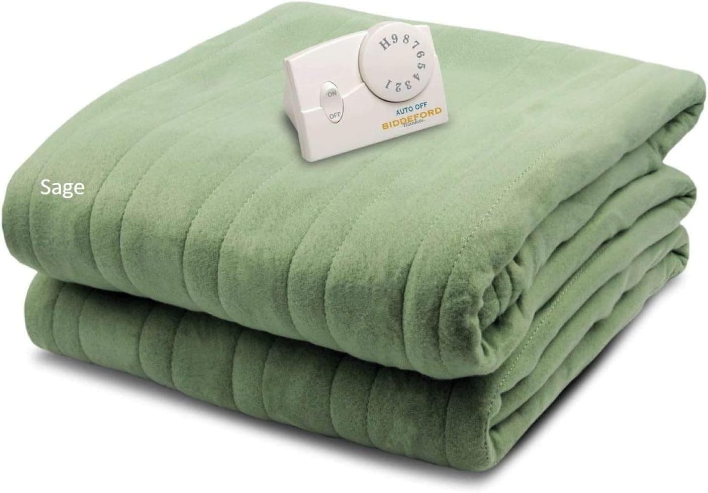 Biddeford Blankets Twin Comfort Knit Heated Blanket, Sage