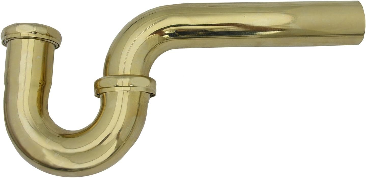 Simpatico 31011P 1-1/2" P-Trap with 17 Gauge Tubular, Polished Brass
