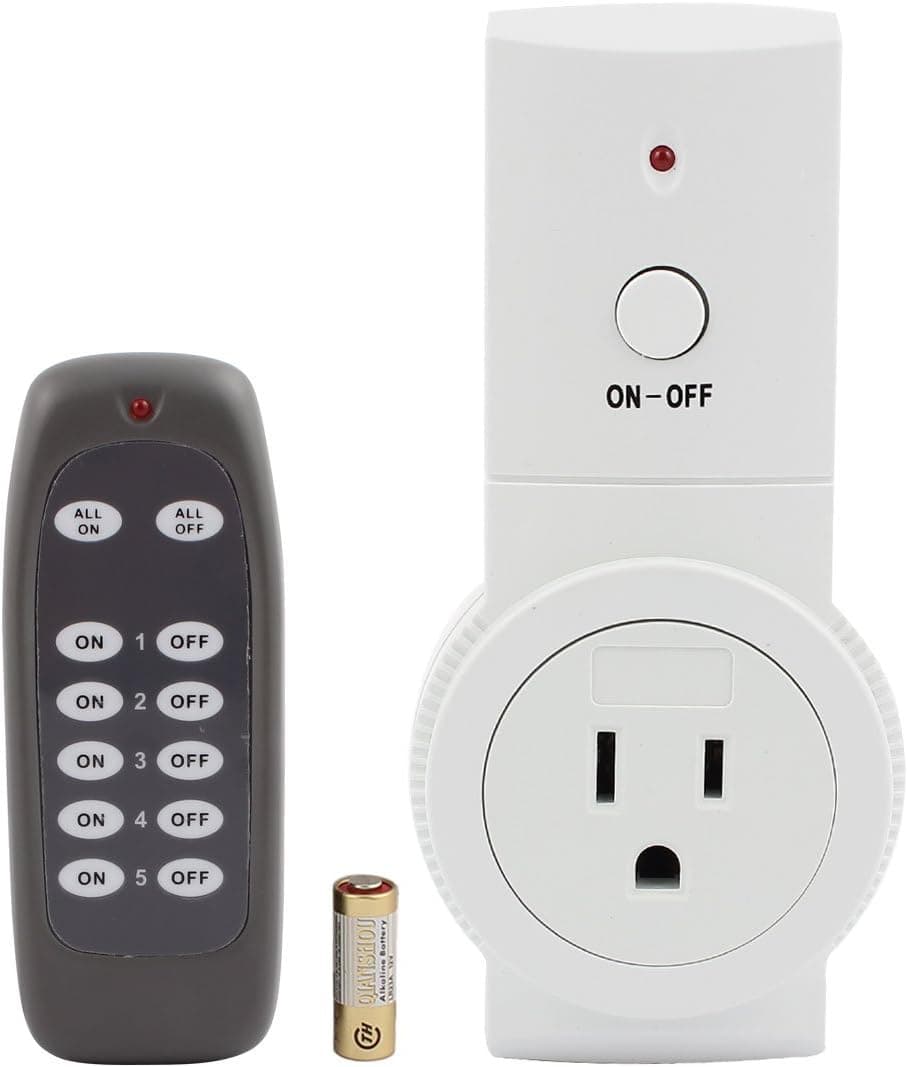 uxcell 1-Pack Energy Saving Wireless Remote Control Power Outlet US Plug in Socket Switch Set 120V-230V for Lamps,Lighting & Electrical Equipment
