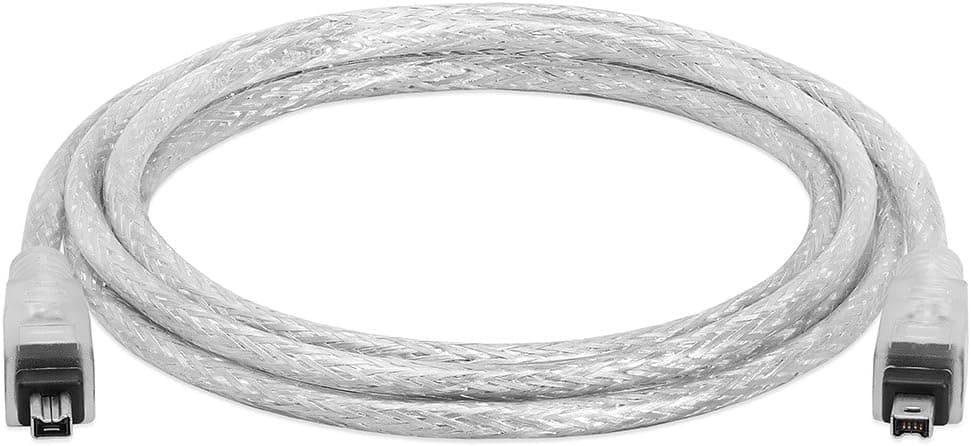 IEEE-1394 FireWire/iLink DV 4 Pin Male To Male Cable - 6 Feet Clear