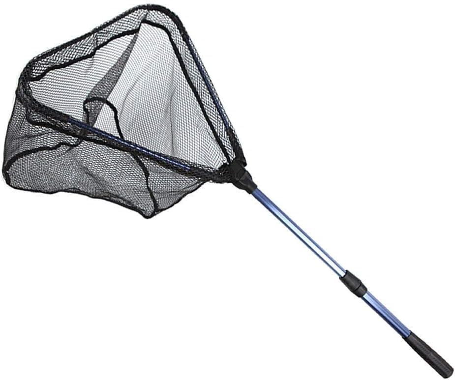RUNATURE Fishing Landing Net Dip Net Foldable Collapsible Telescopic Fishing Net Aluminum Pole Nylon Mesh Crabbing Equipment for Catching Bass Carp Catfish