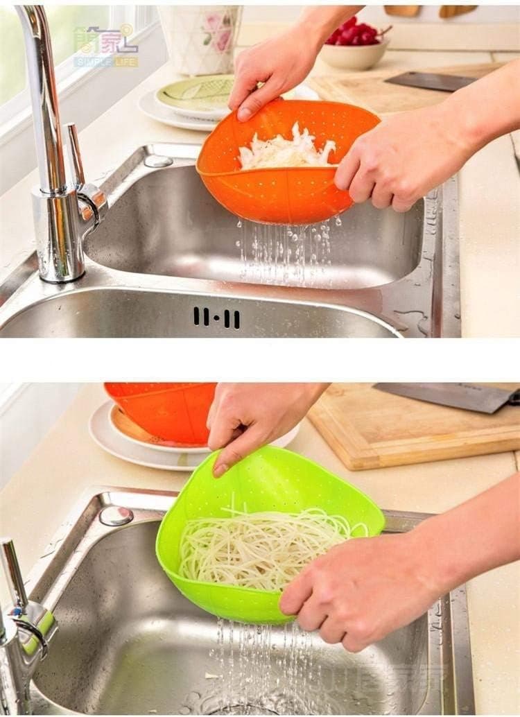 Multipurpose Silicone Kitchen Drain Basket, Colander Strainer, and Microwave Cover (2 Pack)